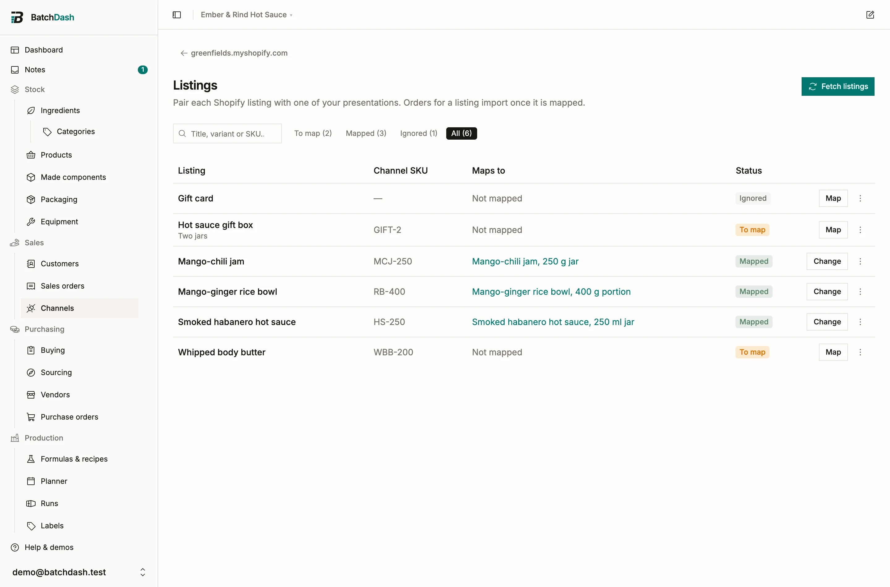 The mapping queue with mapped, waiting and ignored listings
